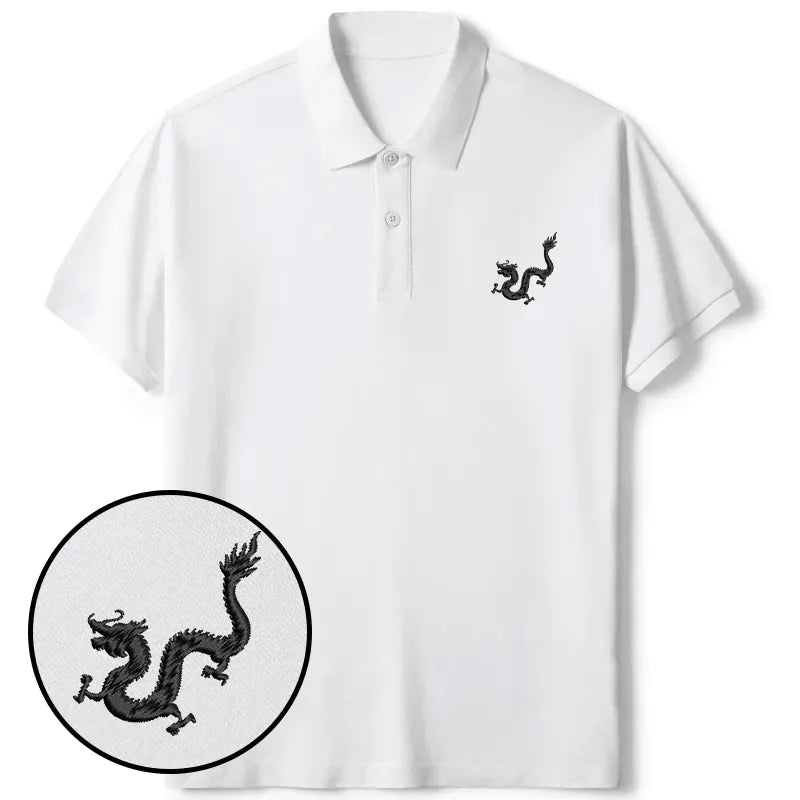Unisex Dragon Polo Shirt for Summer