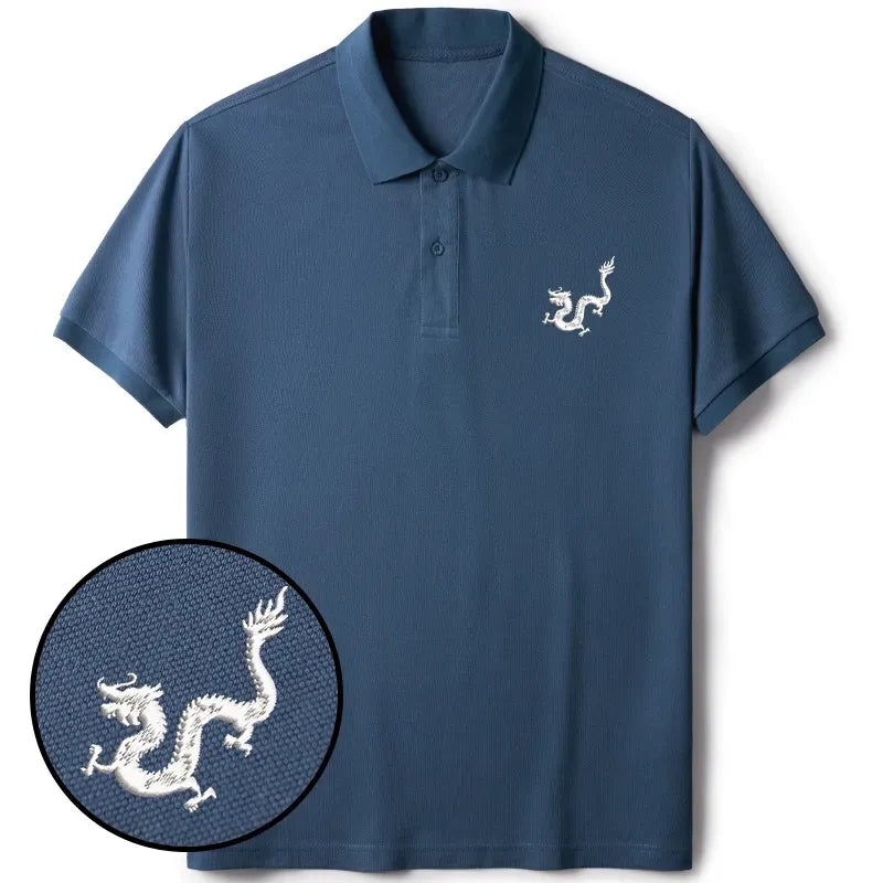 Unisex Dragon Polo Shirt for Summer