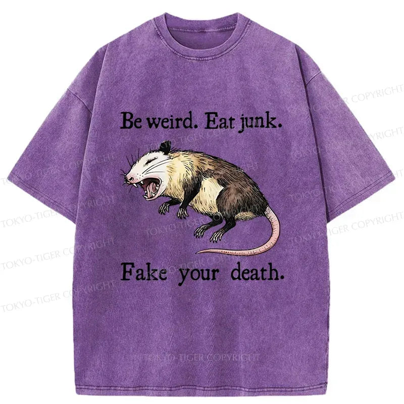 funny playing dead washed tee