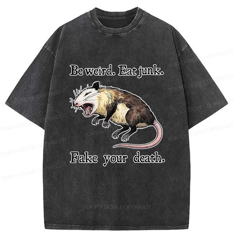funny playing dead washed tee