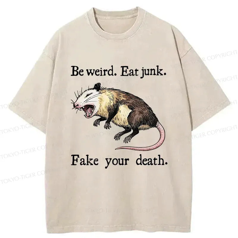 funny playing dead washed tee