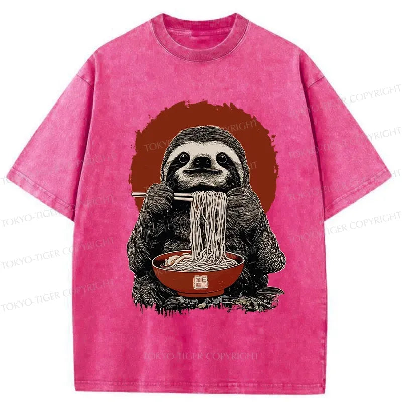Japanese ramen lover sloth t-shirt