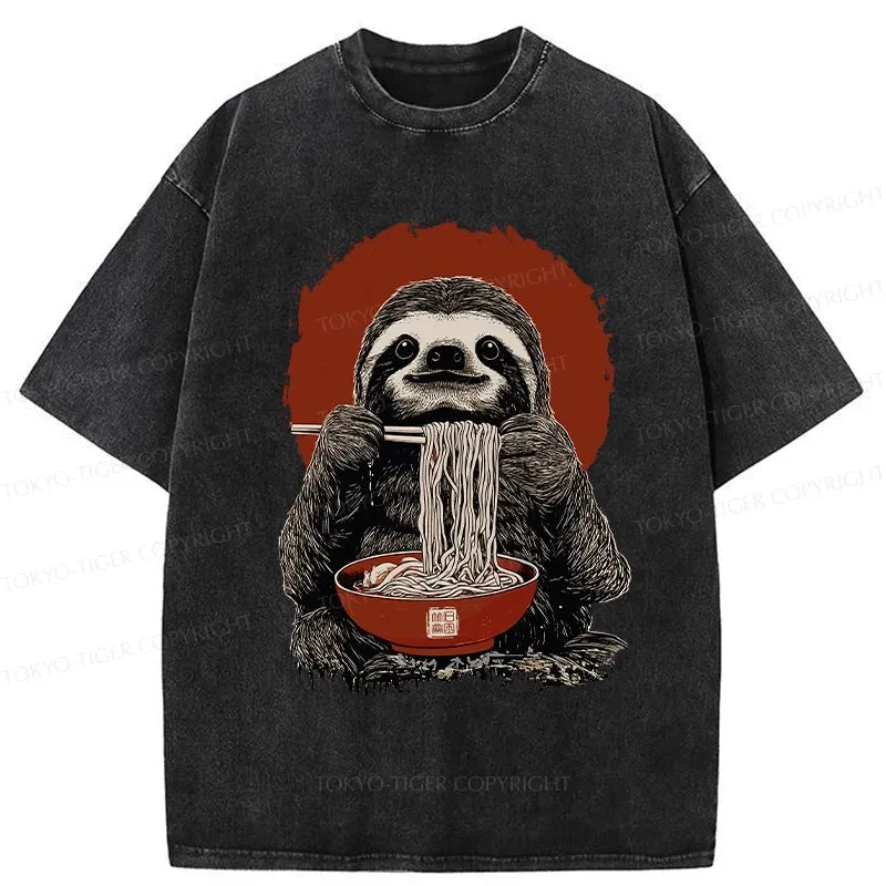 Japanese ramen lover sloth t-shirt