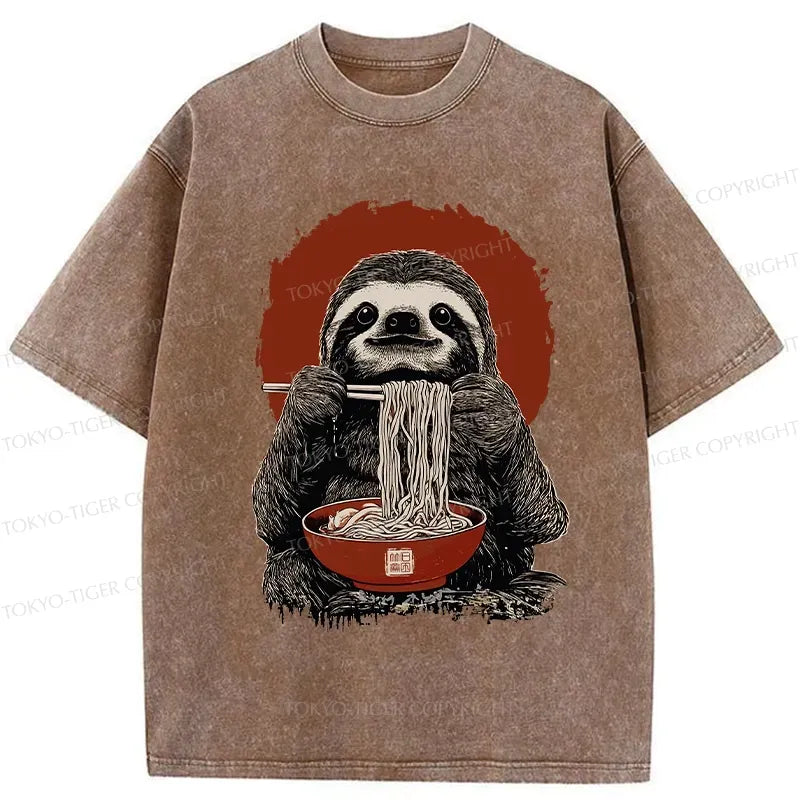 Japanese ramen lover sloth t-shirt