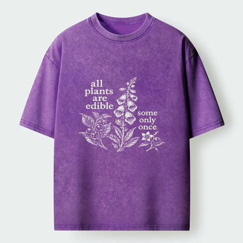 Kyoto-Lion Funny Poison Plant Art Washed T-Shirt