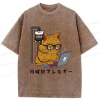 Funny Monday Allergies Washed T-Shirt