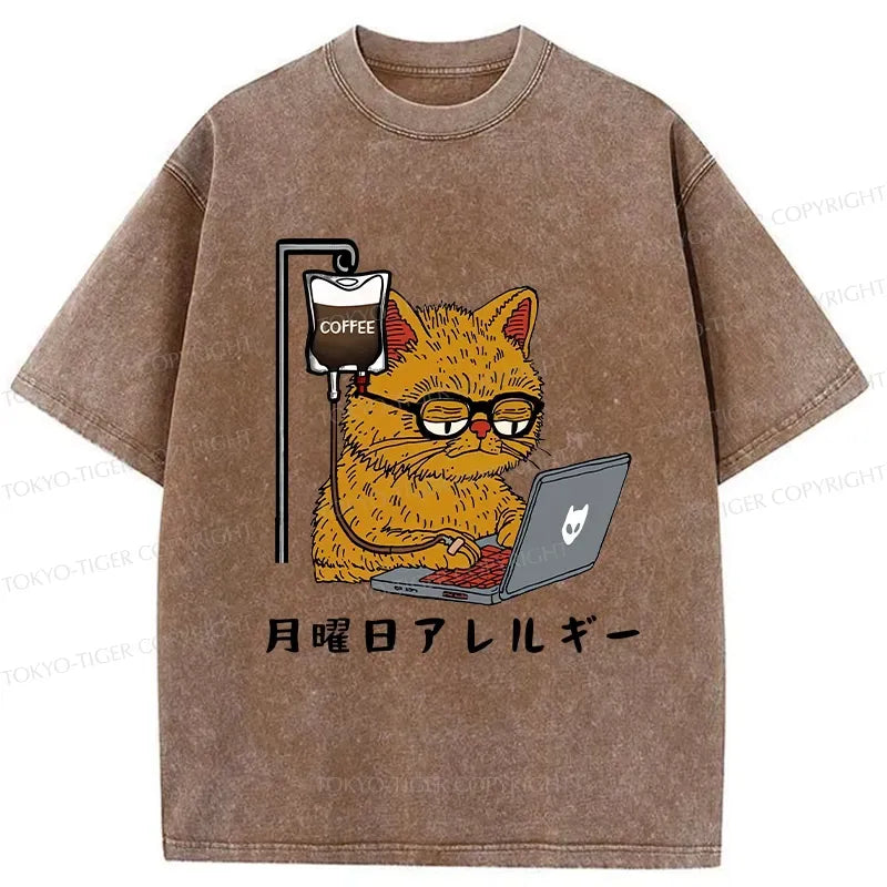 Funny Monday Allergies Washed T-Shirt