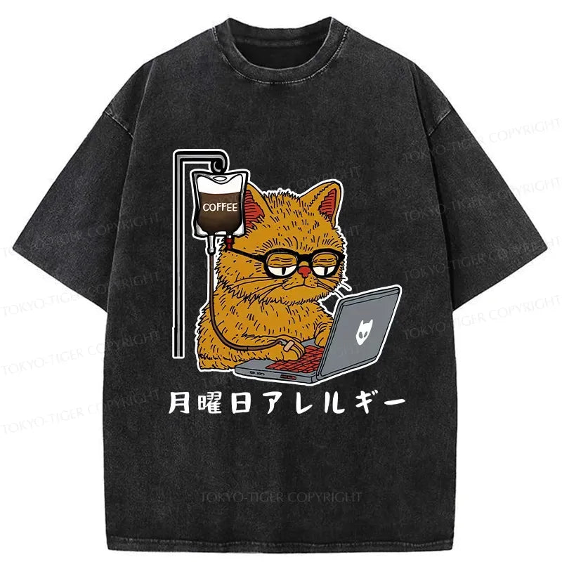 Funny Monday Allergies Washed T-Shirt