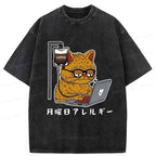 Funny Monday Allergies Washed T-Shirt