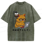 Kyoto-Lion Funny Monday Allergies Washed T-Shirt