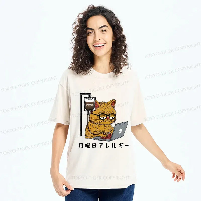 Funny Monday Allergies Washed T-Shirt
