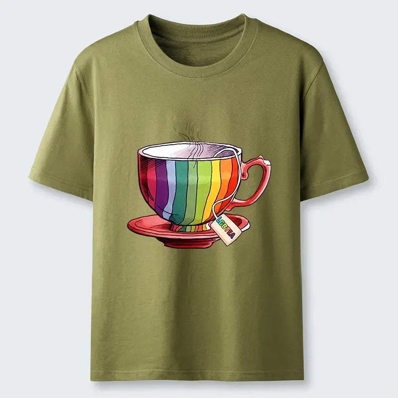 Kyoto-Lion Rainbow Pride Tea Cup Classic T-Shirt