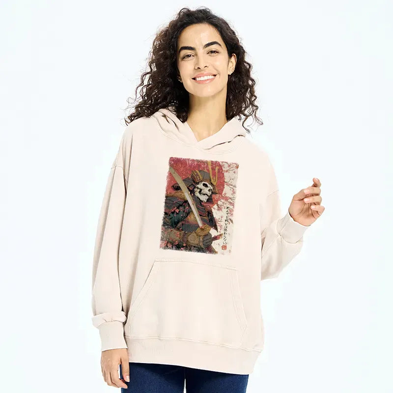 Kyoto-Lion Samurai Under The Sakura Washed Hoodie