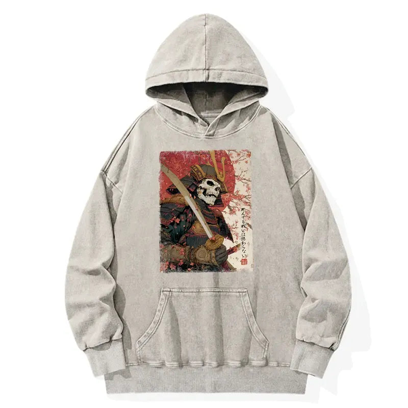 Japanese Samurai Sakura Hoodie for Casual Wear