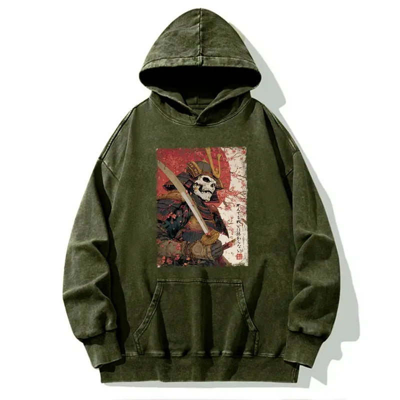 Kyoto-Lion Samurai Under The Sakura Washed Hoodie
