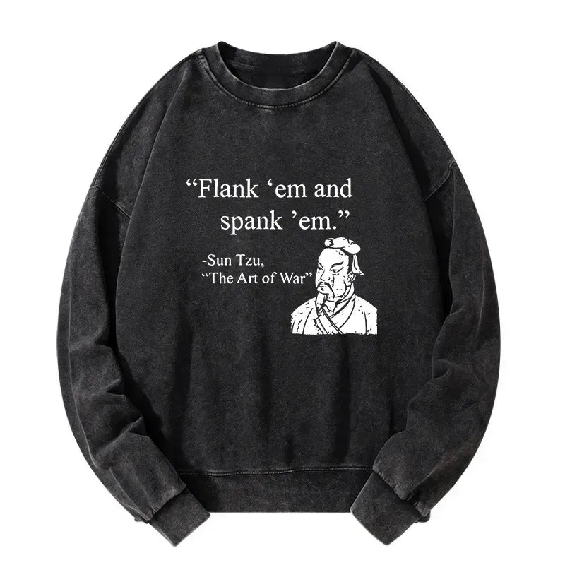 Funny Japanese Washed Sweatshirt for Daily Wear