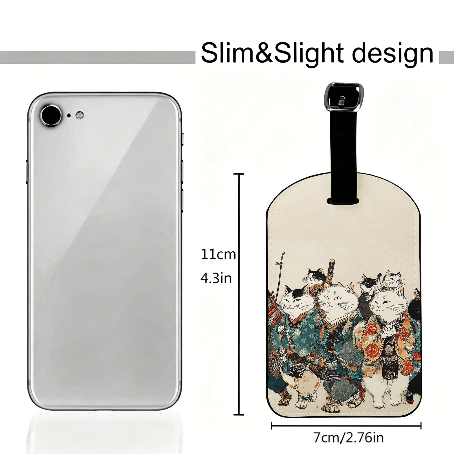 Samurai Cat Luggage Tag for Travel