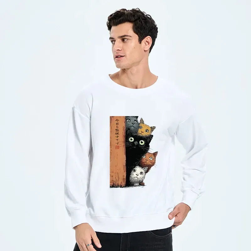 classic unisex cat sweatshirt for daily wear