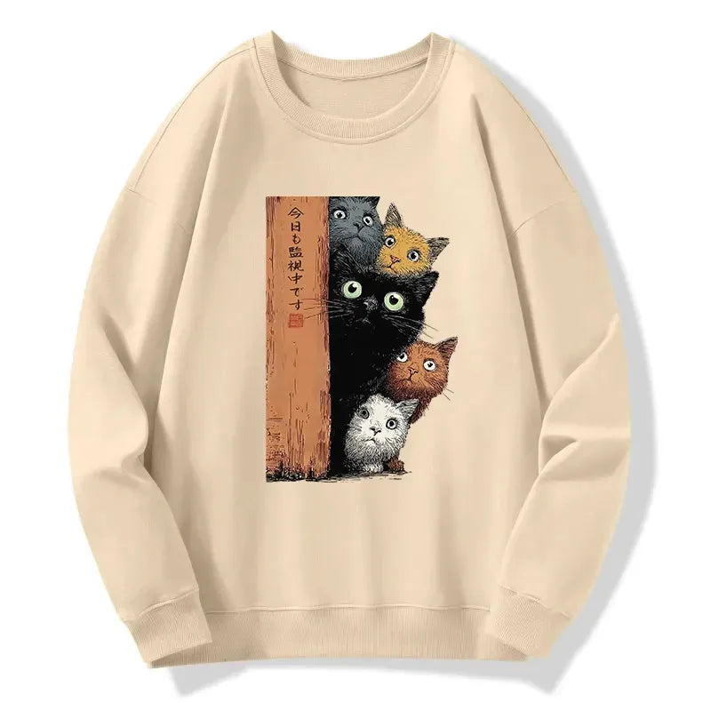 classic unisex cat sweatshirt for daily wear
