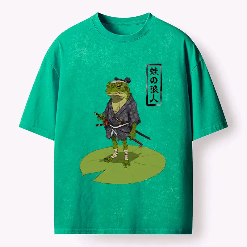 Japanese Samurai Frog T-Shirt for Summer