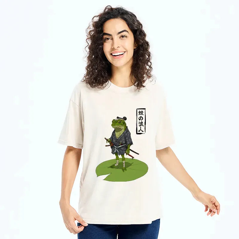 Japanese Samurai Frog T-Shirt for Summer