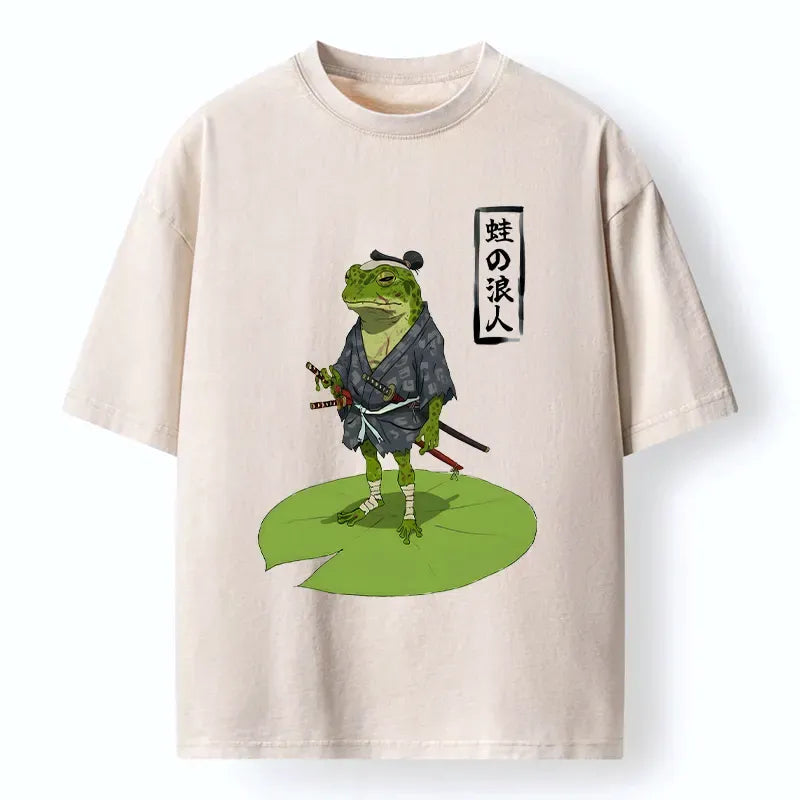 Japanese Samurai Frog T-Shirt for Summer
