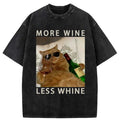 Kyoto-Lion More Wine Less Whine Washed T-Shirt