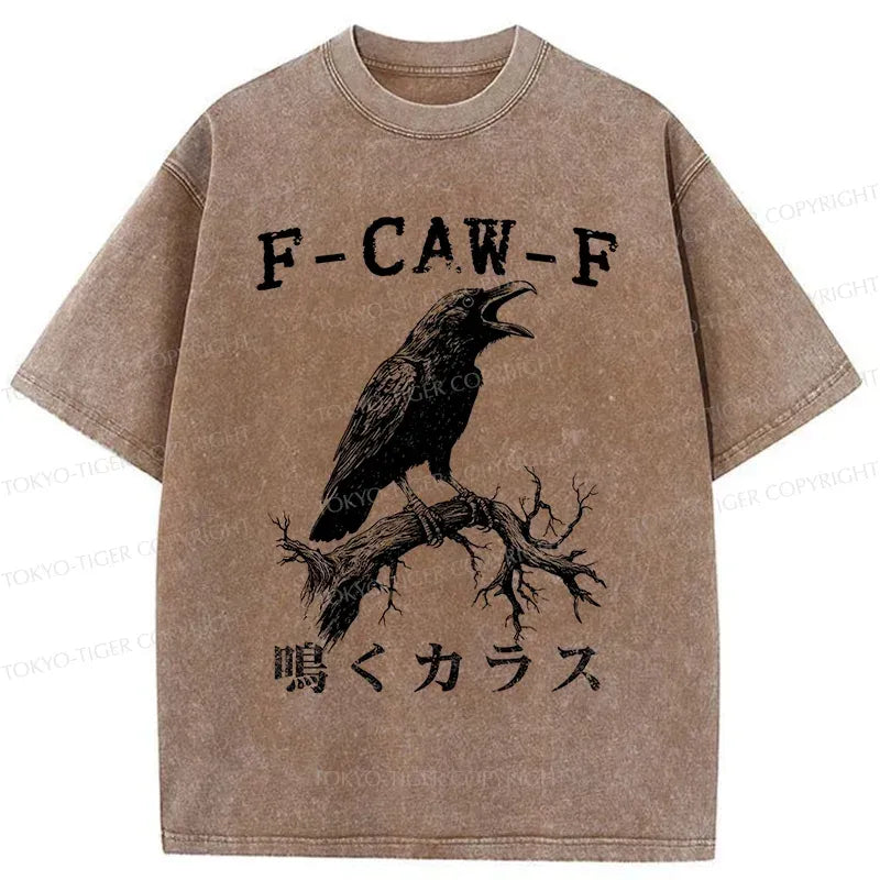 Funny Crow Washed T-Shirt for Summer