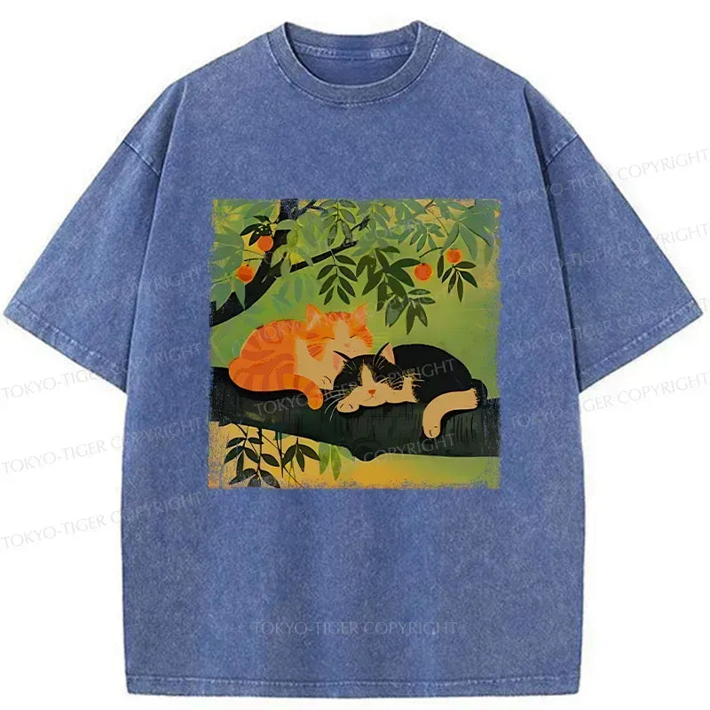 Kyoto Sleeping Cat T-Shirt for Daily Wear
