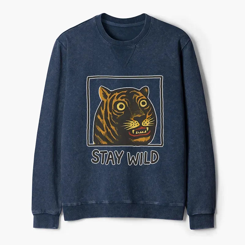vintage washed tiger sweatshirt best seller