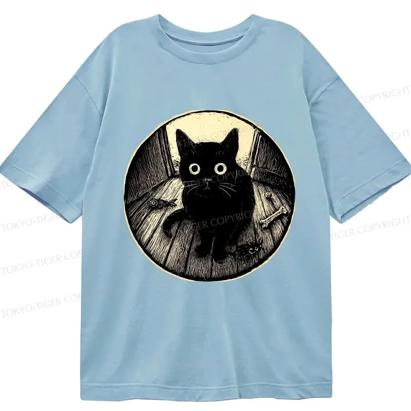 Kyoto-Lion Waiting Black Cat Classic T-Shirt