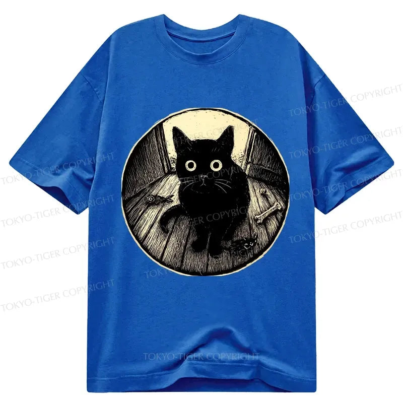 Kyoto-Lion Waiting Black Cat Classic T-Shirt