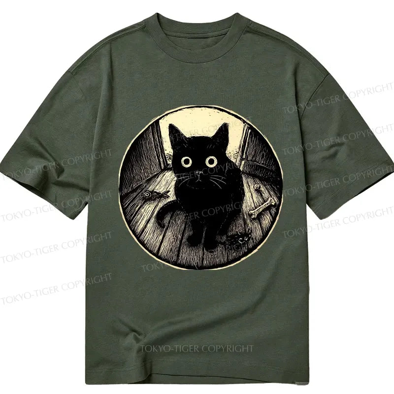 Kyoto-Lion Waiting Black Cat Classic T-Shirt