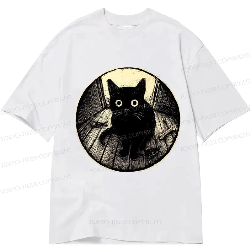 Kyoto-Lion Waiting Black Cat Classic T-Shirt