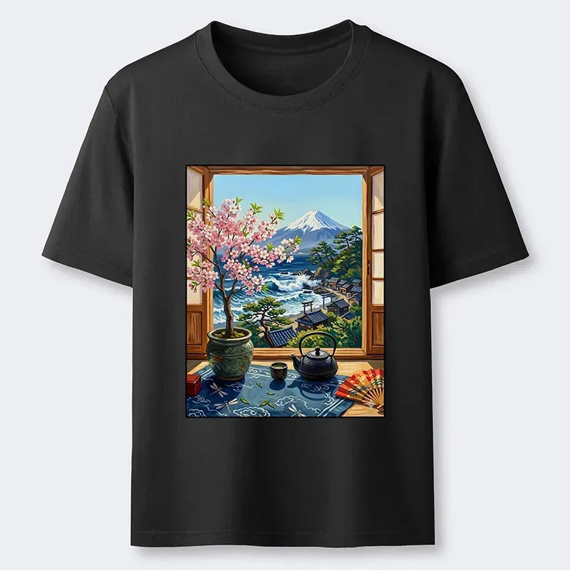 Kyoto-Lion Mount Fuji View From Japanese Window Classic T-Shirt
