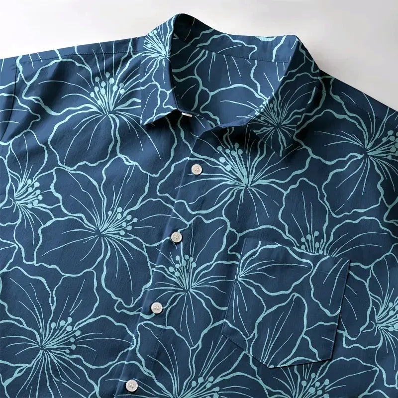 Kyoto-Lion Blooming Grace Blossom Button-up Shirt
