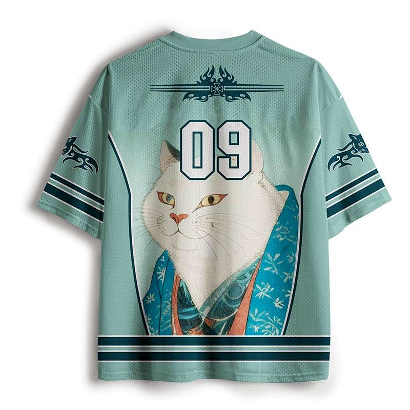 Kyoto-Lion Formal Gathering of Ukiyo-e Cat Nobles Mesh Jersey