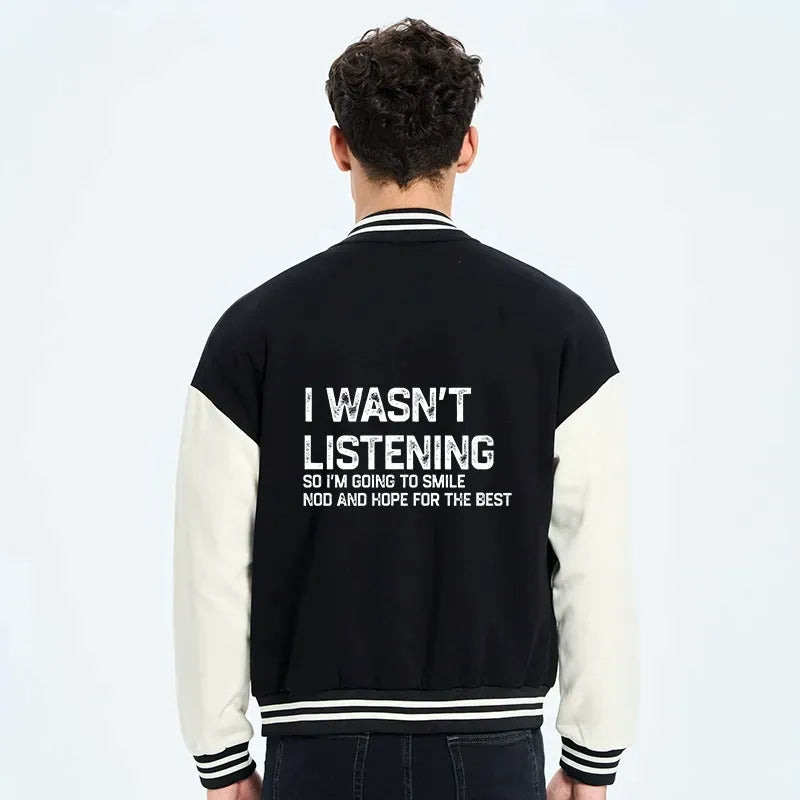 Kyoto-Lion Indifferent To Everything Embroidery Varsity Jacket