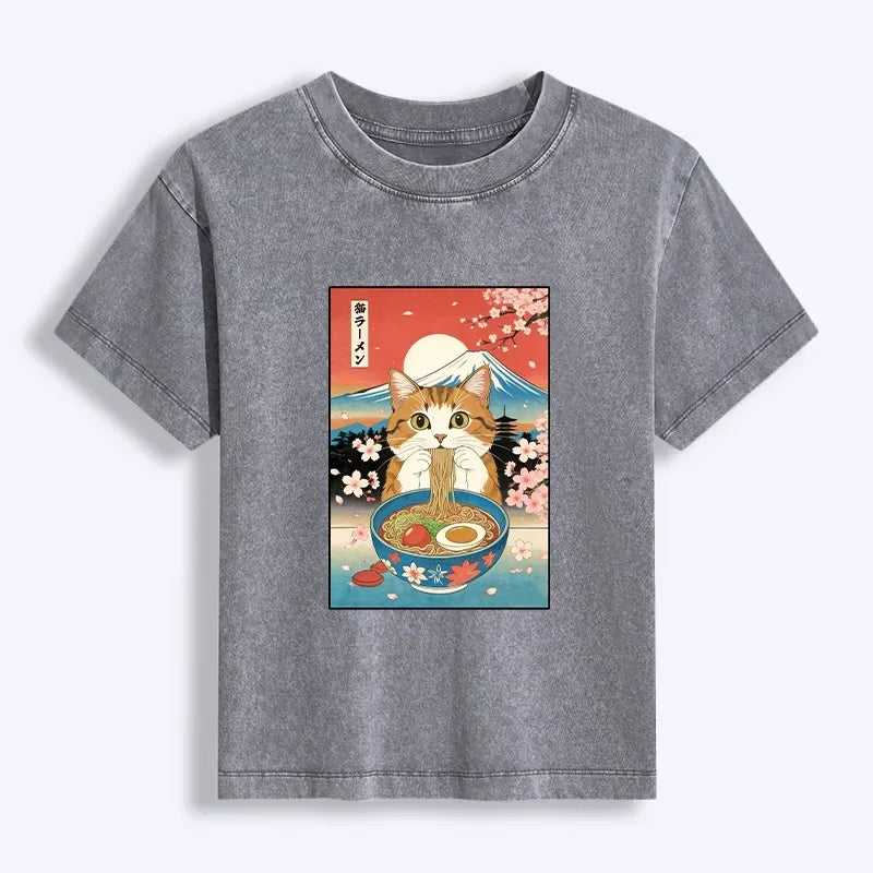 Best Seller Japanese Cat Ramen T-shirt for Women