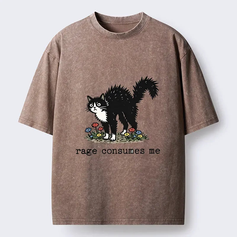 Angry Tuxedo Cat Washed Tee Limited Edition
