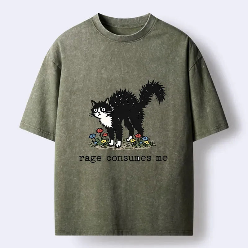 Angry Tuxedo Cat Washed Tee Limited Edition