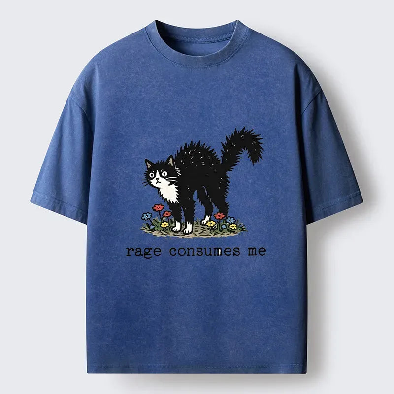Angry Tuxedo Cat Washed Tee Limited Edition