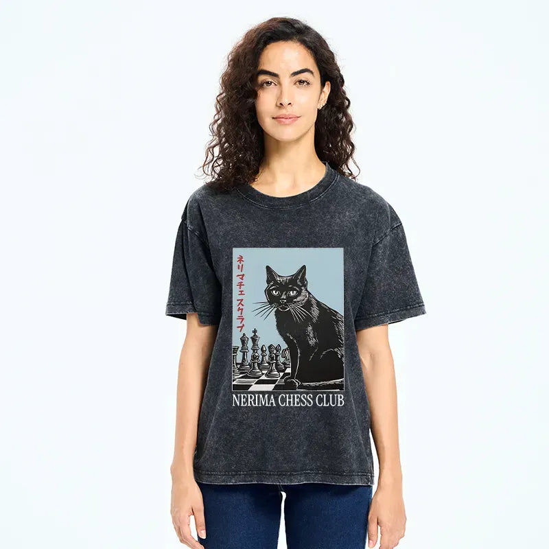 Japanese Cat T-Shirt for Streetwear