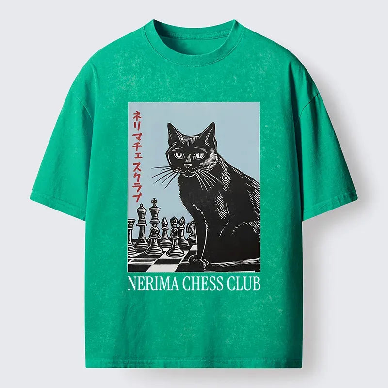 Washed Vintage T-Shirt with Cat