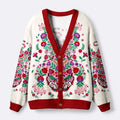 Kyoto-Lion Floral Tiger Ugly Cardigan Sweater
