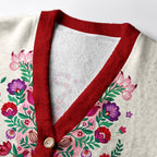 Kyoto-Lion Floral Tiger Ugly Cardigan Sweater