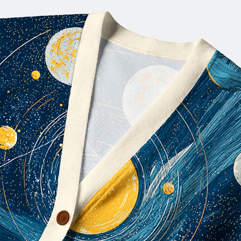 Kyoto-Lion Sailing The Star River Ugly Cardigan Sweater