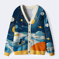 Kyoto-Lion Sailing The Star River Ugly Cardigan Sweater