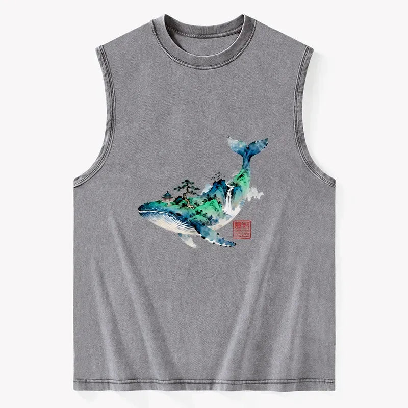 Japanese Whale Ink Painting Washed Tank