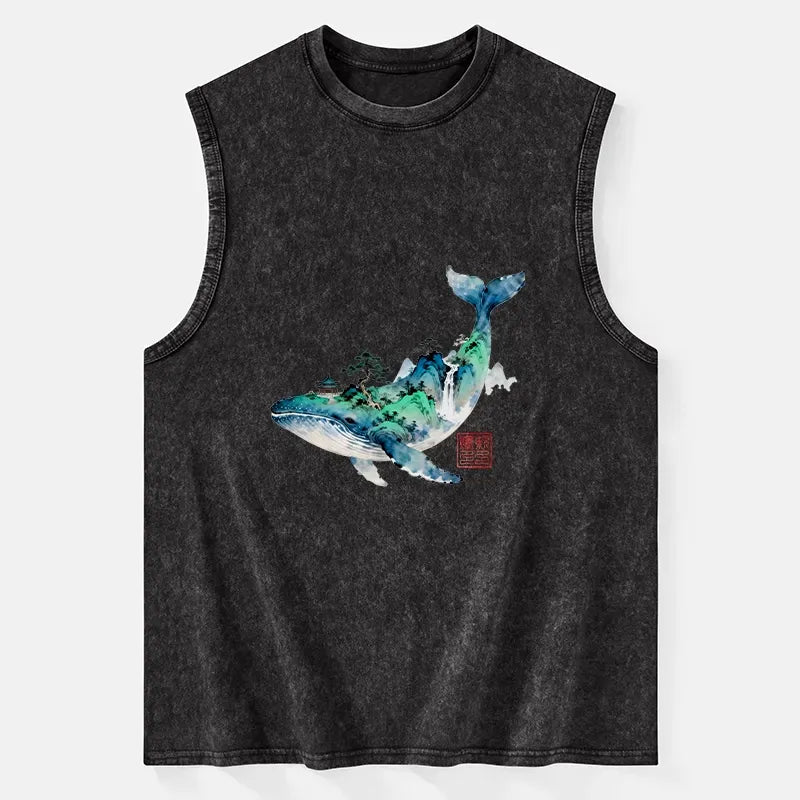 Japanese Whale Ink Painting Washed Tank